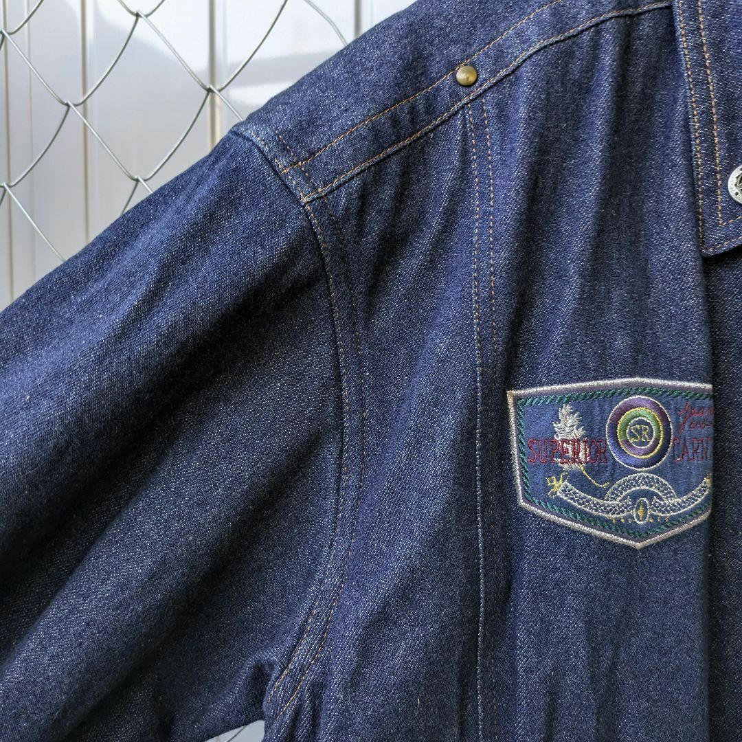 VINTAGE - 80s ビンテージ デニムジャケット 刺繍デザイン 肩 VINTAGE - 80s ビンテージ デニムジャケット 刺繍デザイン 肩