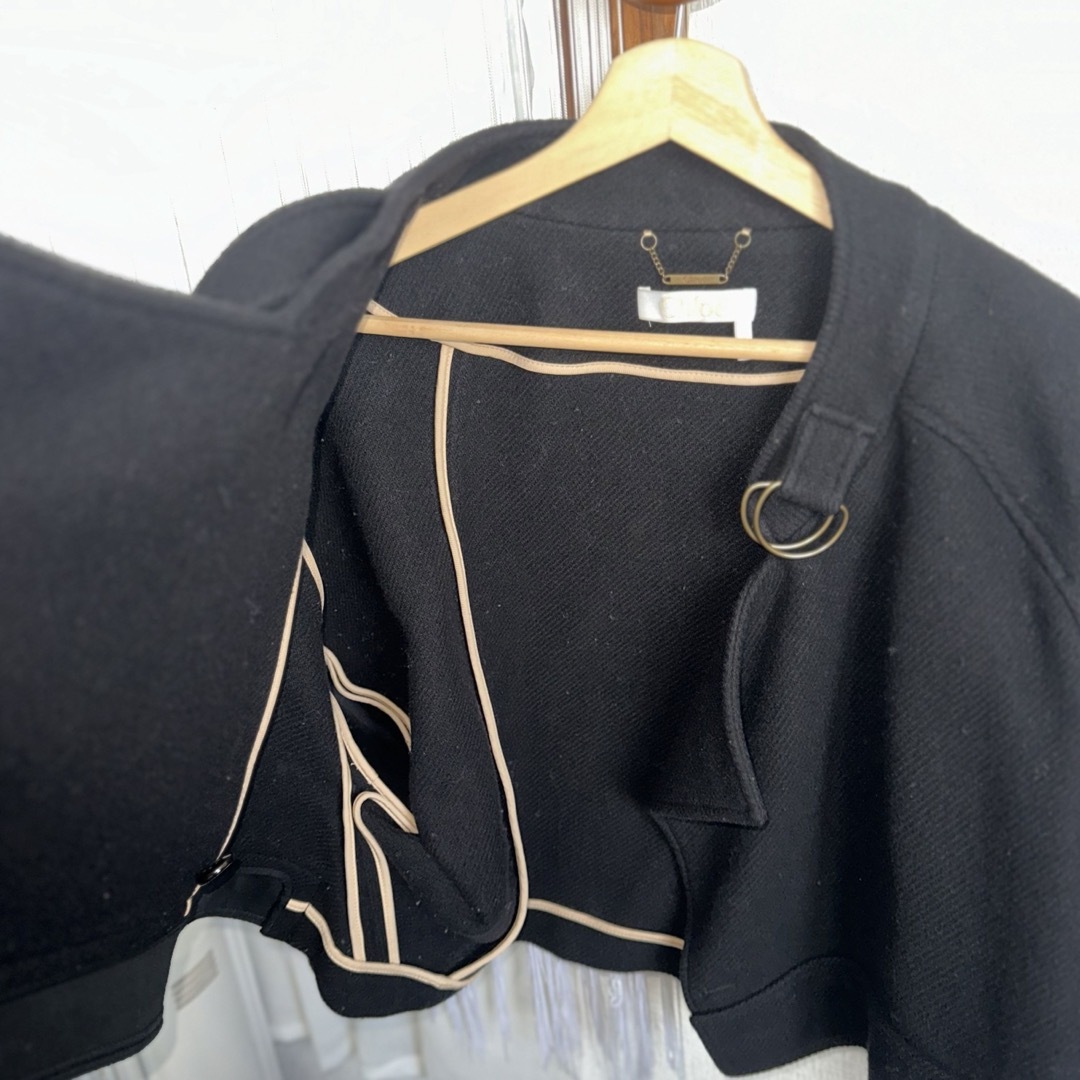 Chloé ブラック ケープコート 36 Chloé ブラック ケープコート 36