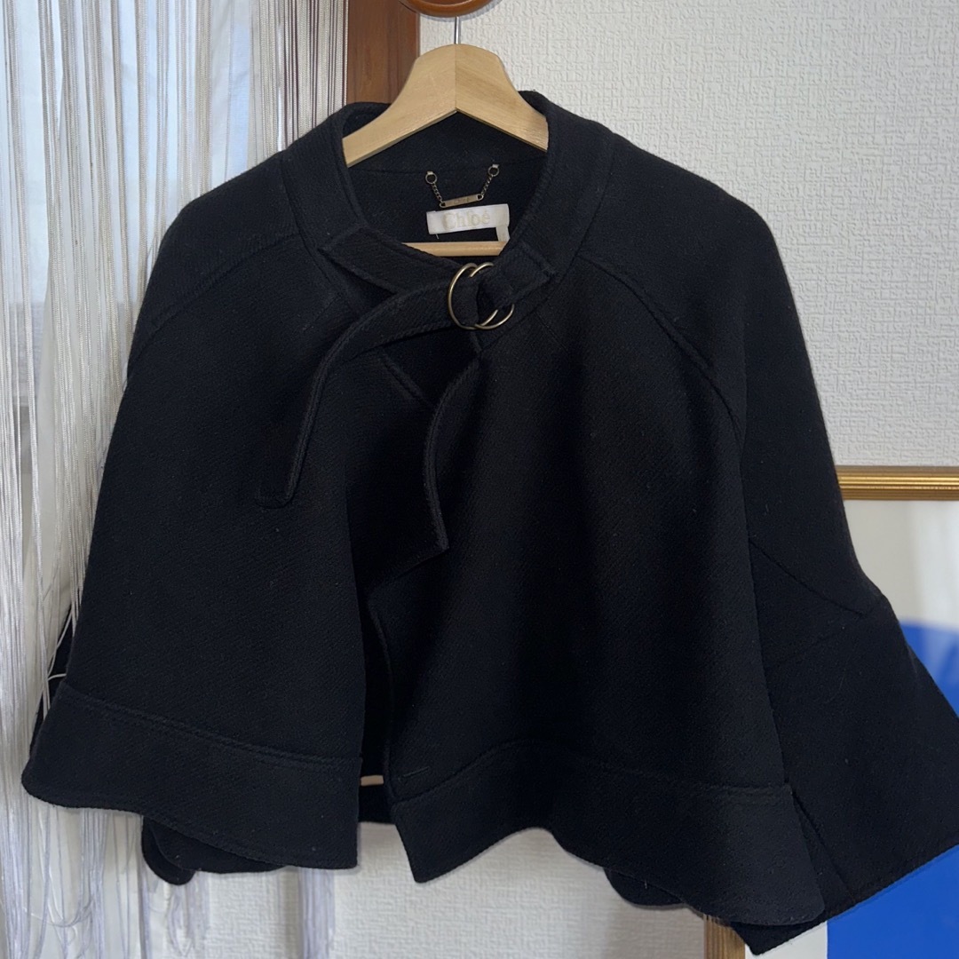 Chloé ブラック ケープコート 36 Chloé ブラック ケープコート 36