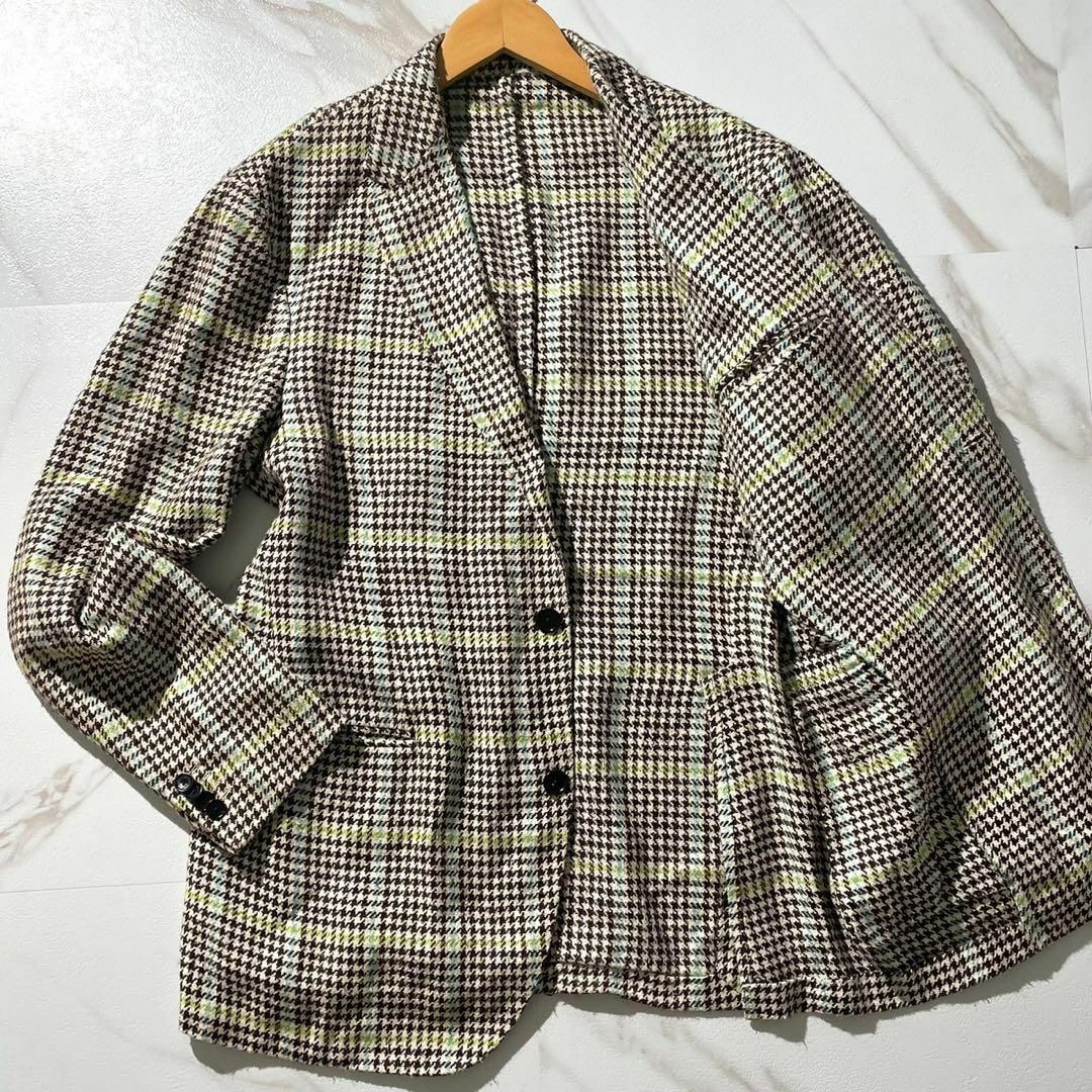 美品✨ ETRO テーラードジャケット リネン×シルク 千鳥格子 美品✨ ETRO テーラードジャケット リネン×シルク 千鳥格子