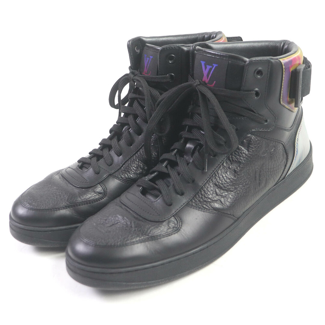 LOUIS VUITTON - 極美品□LOUIS VUITTON ルイヴィトン 2020年製 モノグラム リフレクティブデザイン レザー ハイカットスニーカー ブラック 8 イタリア製 メンズ