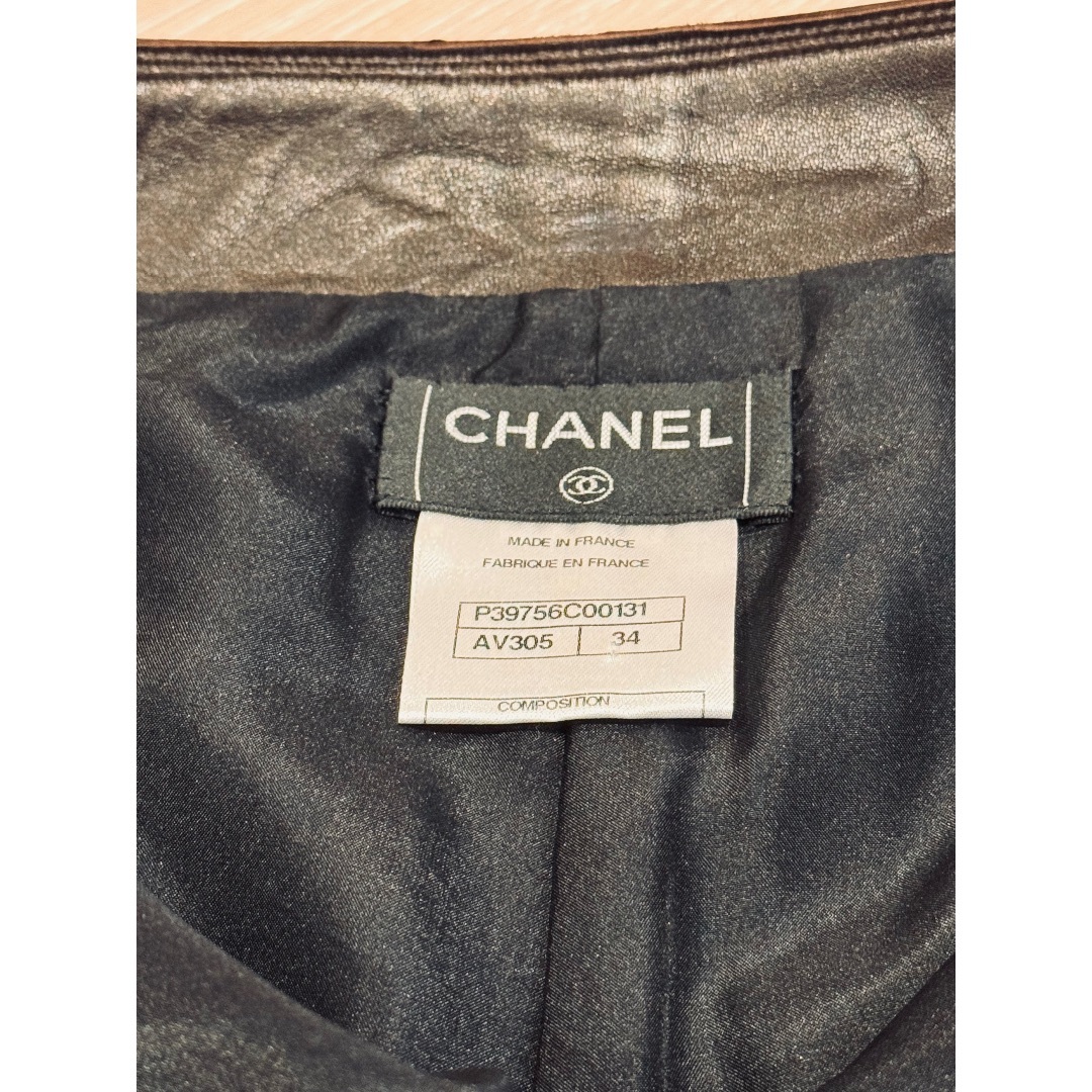 CHANEL - CHANEL　レザーパンツ　茶系　サイズ34インチ