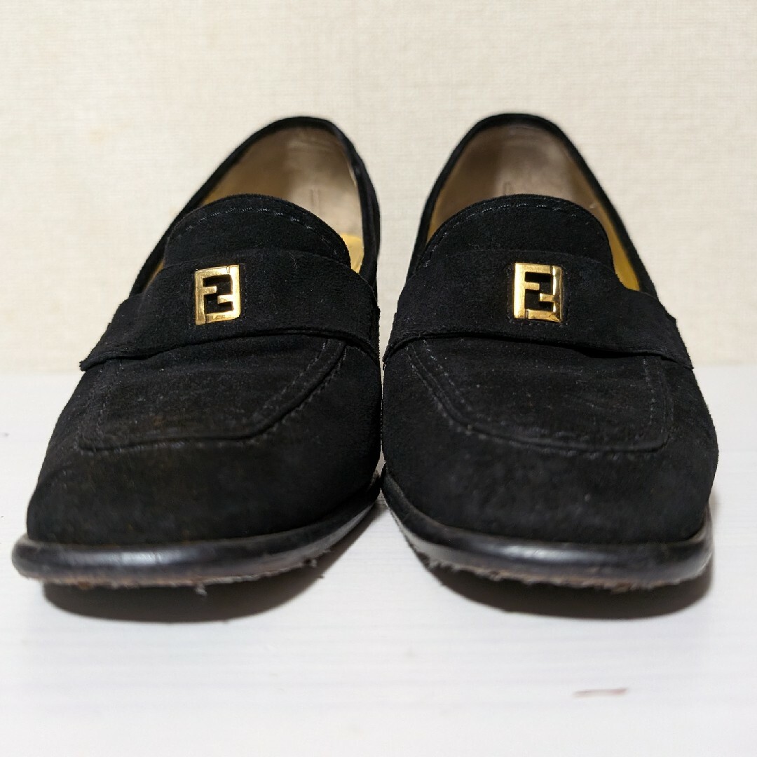 FENDI フェンディ 黒 スエード 36ハーフ パンプス ハイヒール FENDI フェンディ 黒 スエード 36ハーフ パンプス ハイヒール