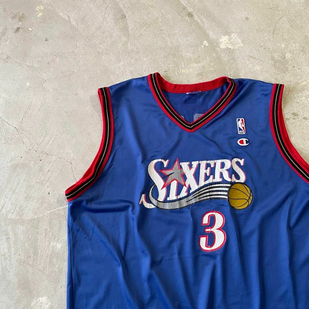 NBA ☆ IVERSON #3 アレン・アイバーソン バスケユニフォーム青 NBA ☆ IVERSON #3 アレン・アイバーソン バスケユニフォーム青