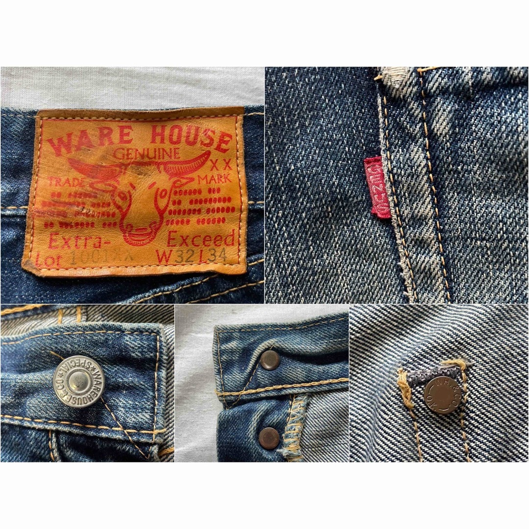 初期 水牛パッチ 色落ちサンプル級 ウエアハウス Lot 1001XX w32 初期 水牛パッチ 色落ちサンプル級 ウエアハウス Lot 1001XX w32