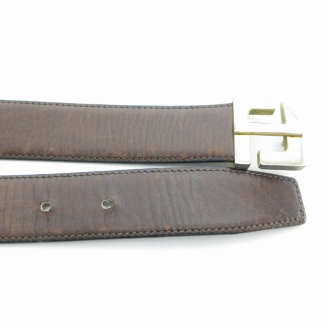 フェンディ FENDI レザーベルト ハトメ FFゴールド金具 85/34 茶 フェンディ FENDI レザーベルト ハトメ FFゴールド金具 85/34 茶