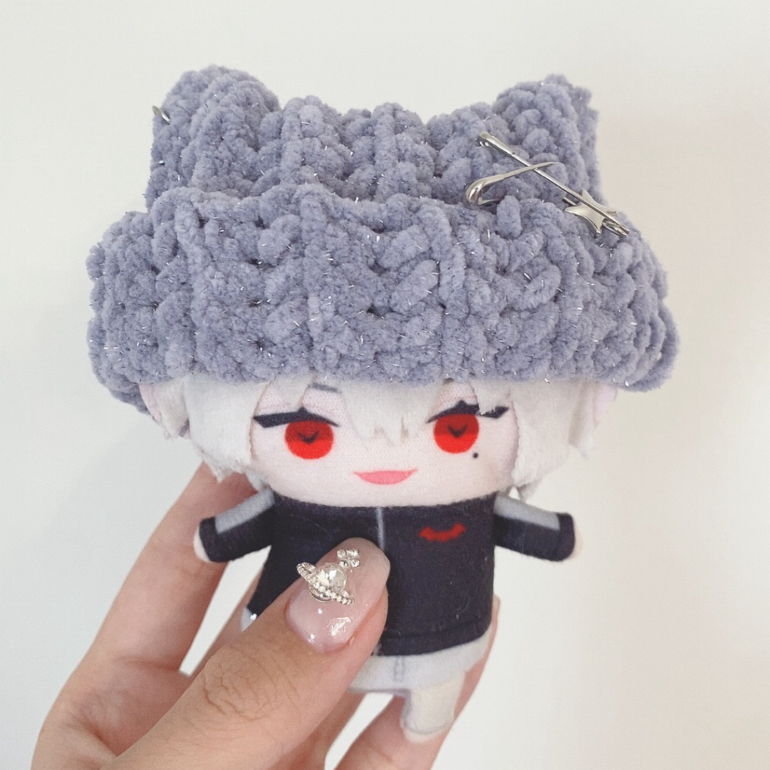 にじぱぺっと ぬい帽子 ぬい服 ネコ耳 ニット帽 編み物 10cm にじぱぺっと ぬい帽子 ぬい服 ネコ耳 ニット帽 編み物 10cm