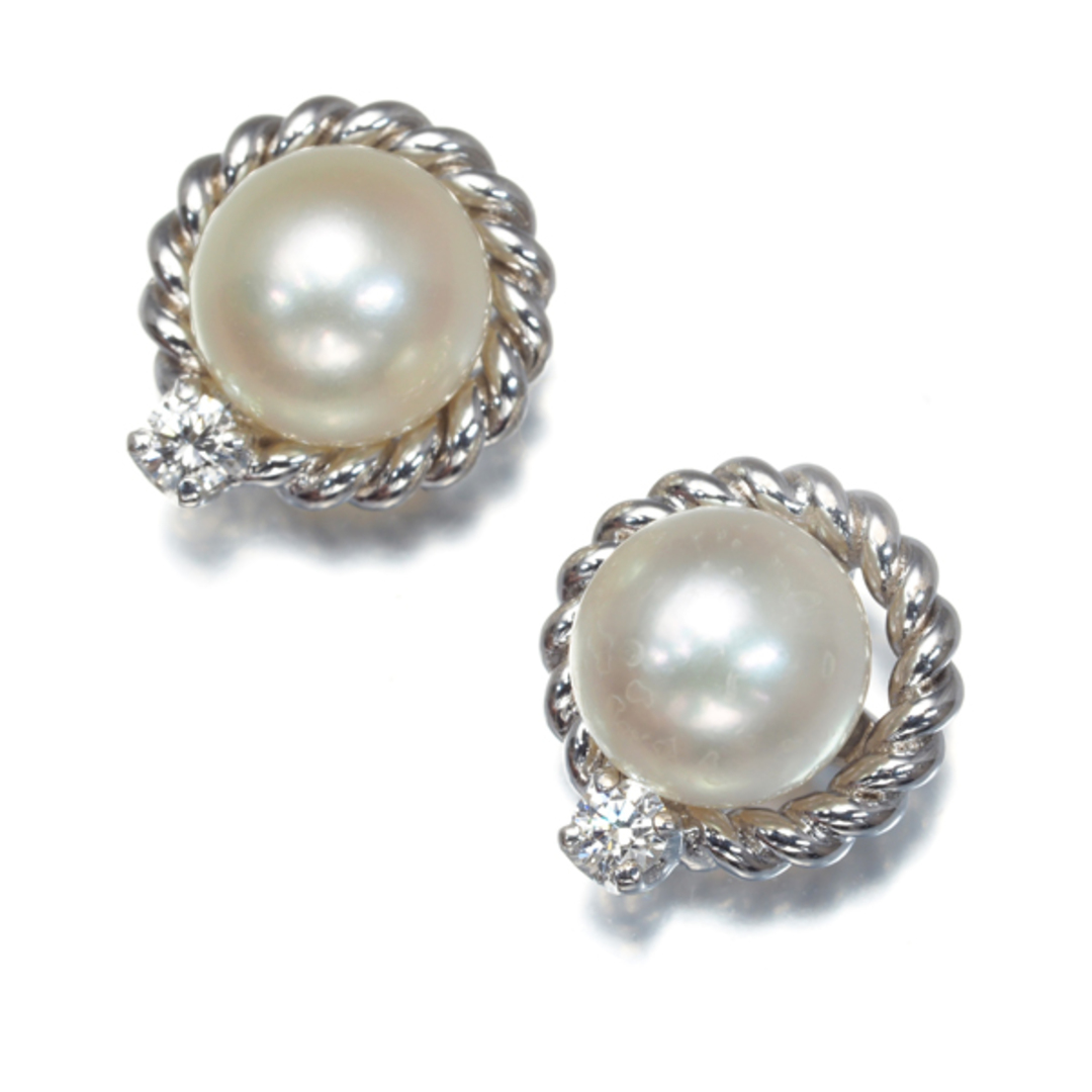 MIKIMOTO - ミキモト ピアス パール 真珠 6.3mm ダイヤ MIKIMOTO - ミキモト ピアス パール 真珠 6.3mm ダイヤ