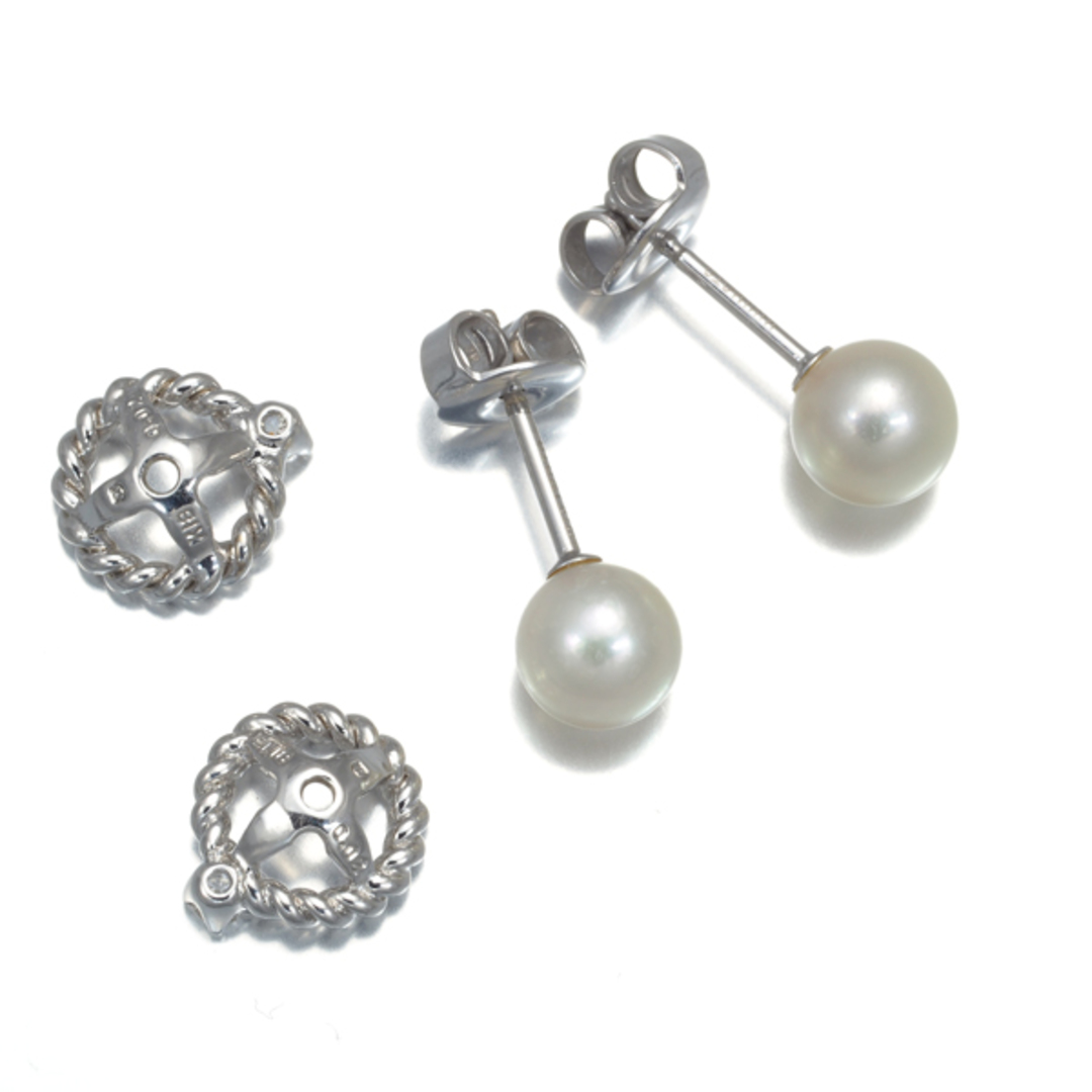MIKIMOTO - ミキモト ピアス パール 真珠 6.3mm ダイヤ MIKIMOTO - ミキモト ピアス パール 真珠 6.3mm ダイヤ