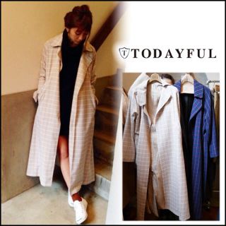 トゥデイフル(TODAYFUL)のtodayful チェックトレンチコート(トレンチコート)