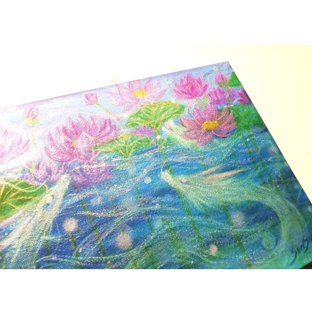 風水開運絵画*蓮の花咲く龍神湖 蓮龍 lotus 豊かさ 愛情 子宝 風水開運絵画*蓮の花咲く龍神湖 蓮龍 lotus 豊かさ 愛情 子宝