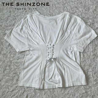 shinzone シンゾーン コルセット デザイン Tシャツ 白(Tシャツ(半袖/袖なし))