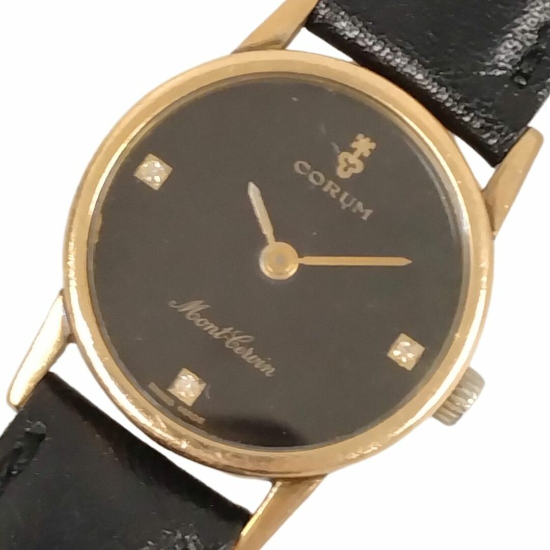CORUM コルム レディース モンセルヴァン 3Pダイア 黒文字盤 手 CORUM コルム レディース モンセルヴァン 3Pダイア 黒文字盤 手