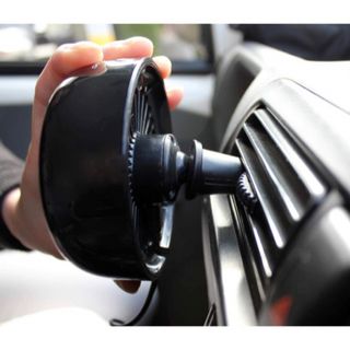 【新品】小型扇風機 車用 エアコン口取付型 風量3段階 LEDライト USB(車内アクセサリ)
