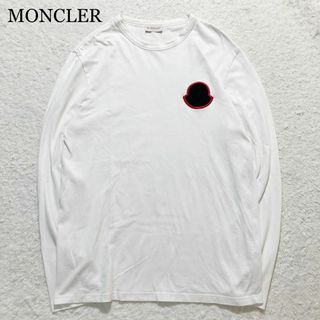MONCLER - 【極美品】MONCLER Tシャツ ロンT 長袖 ホワイト MONCLER - 【極美品】MONCLER Tシャツ ロンT 長袖 ホワイト