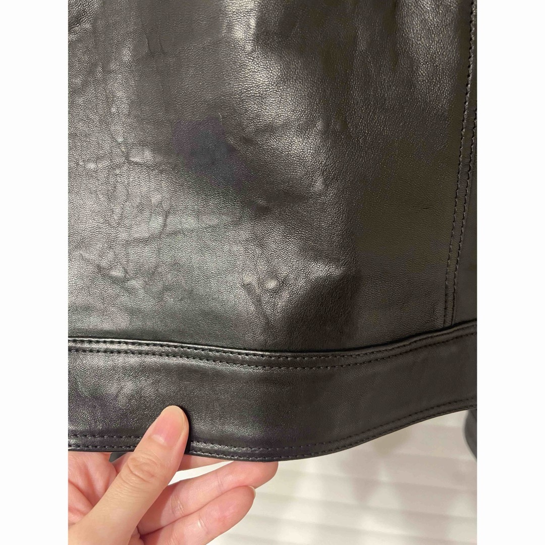 グッチ】シングル ライダース ジャケット ラムレザー GUCCI 40 グッチ】シングル ライダース ジャケット ラムレザー GUCCI 40