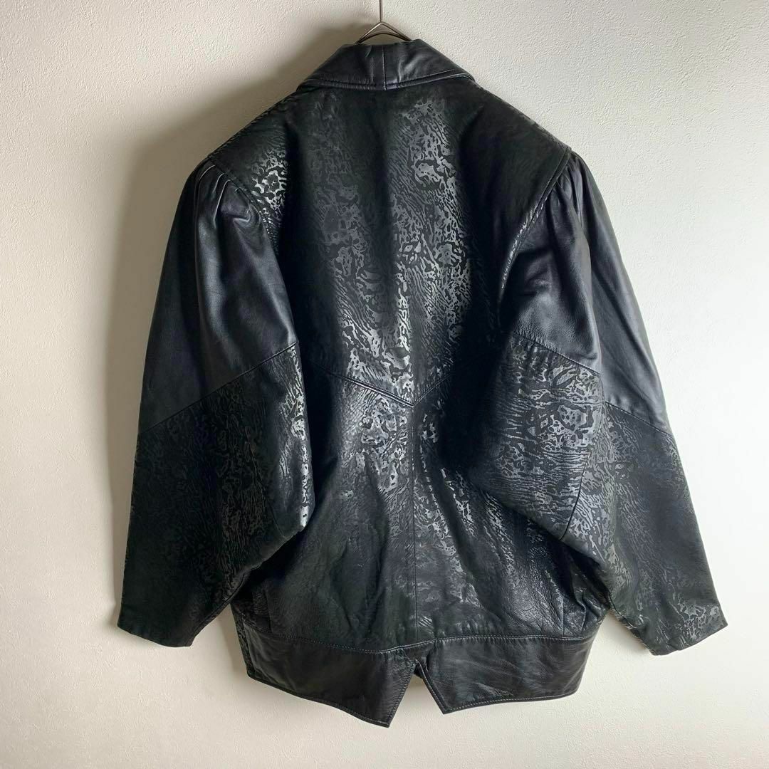 VINTAGE - 【レザージャケット フェイクレザー レオパード柄 USA VINTAGE - 【レザージャケット フェイクレザー レオパード柄 USA