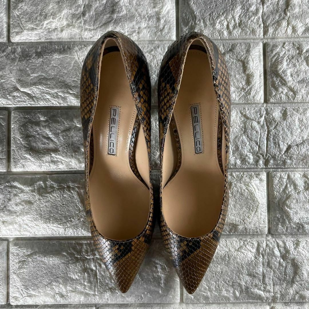 ☆新品 PELLICO ペリーコ パンプス チャンキーヒール パイソン 37.5 ☆新品 PELLICO ペリーコ パンプス チャンキーヒール パイソン 37.5