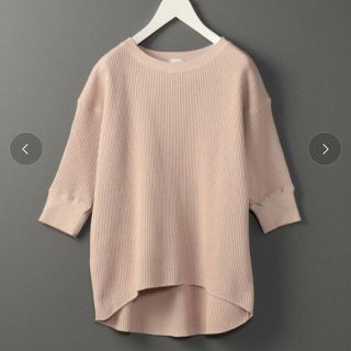 ビューティアンドユースユナイテッドアローズ(BEAUTY&YOUTH UNITED ARROWS)の6roku♡17SSクルーネックサーマルピンク新品(カットソー(長袖/七分))