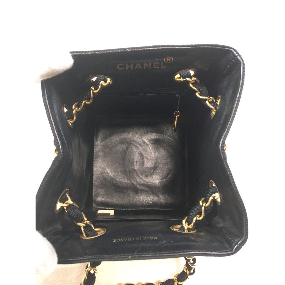 CHANEL - シャネル ストロー バイカラー ミニ ハンドバッグ CHANEL - シャネル ストロー バイカラー ミニ ハンドバッグ