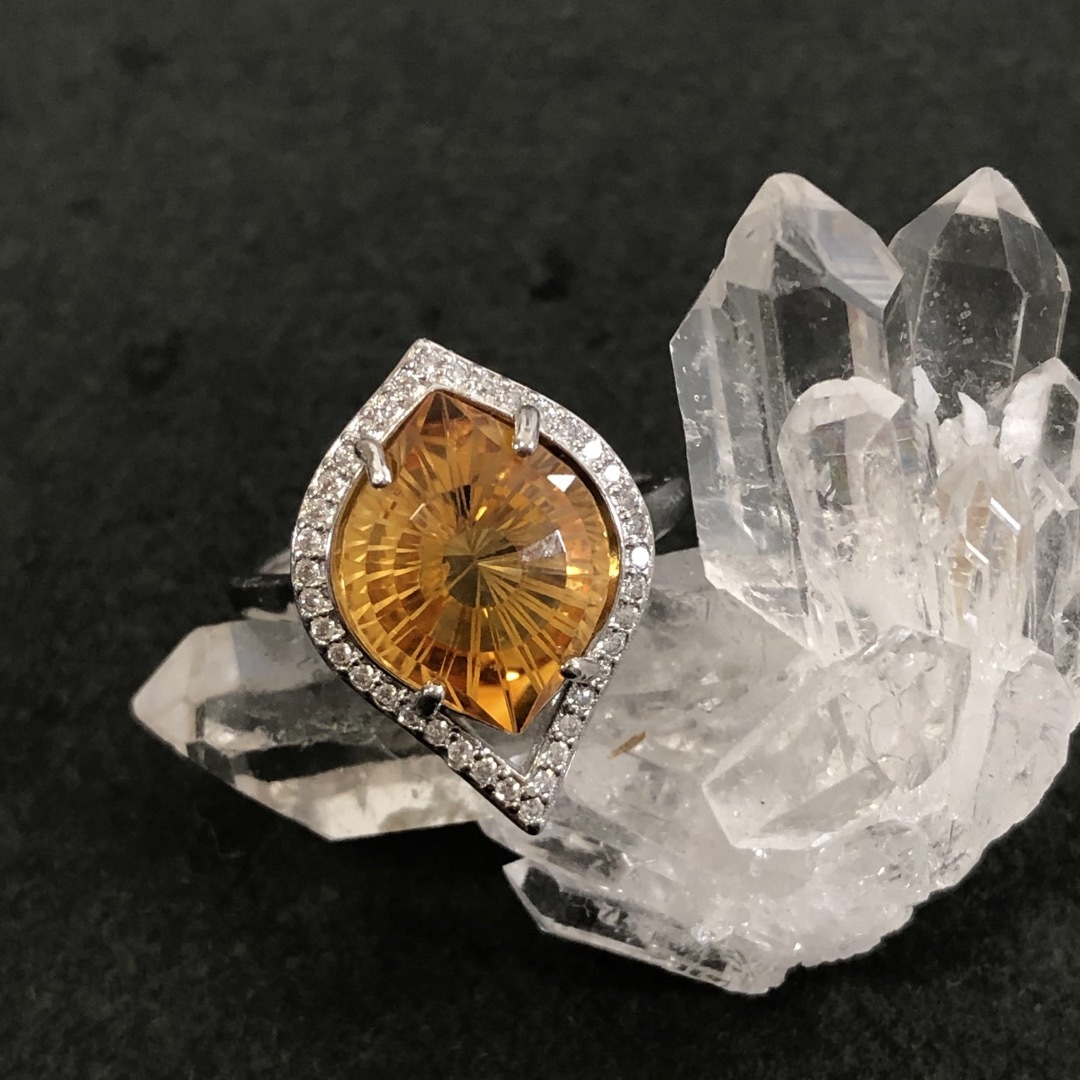 j様 ホルスの目 シトリン リング 17.5号 j様 ホルスの目 シトリン リング 17.5号
