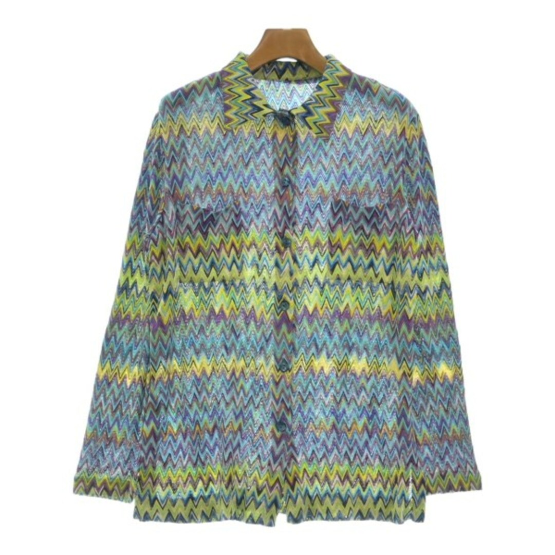 MISSONI - MISSONI カーディガン -(XL位) 水色x黄xピンク等(総柄 MISSONI - MISSONI カーディガン -(XL位) 水色x黄xピンク等(総柄