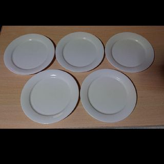 ナルミ ボーンチャイナ 約23.5㎝ホワイト陶器製皿 5枚セット (匿名配送)(食器)