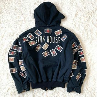 PINK HOUSE - ピンクハウス くま フード付き ブルゾン 黒 PINK HOUSE - ピンクハウス くま フード付き ブルゾン 黒