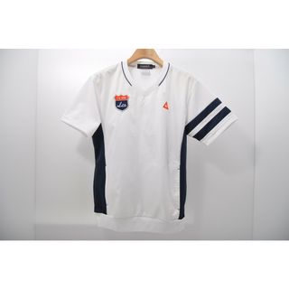 coco 中古 ルコックスポルティフ le coq sportif メンズ ジャケット M 白×紺 ホワイト×ネイビー 半袖Vネックプルオーバー メッシュ裏地