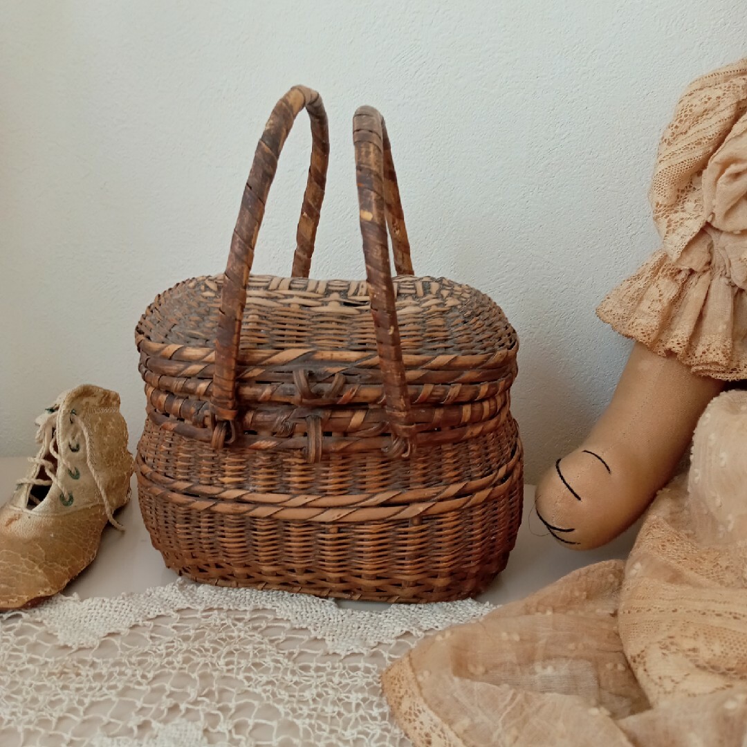 ♡新年SALE♡フランスアンティーク♡ドール用パニエ♡バスケット ♡新年SALE♡フランスアンティーク♡ドール用パニエ♡バスケット