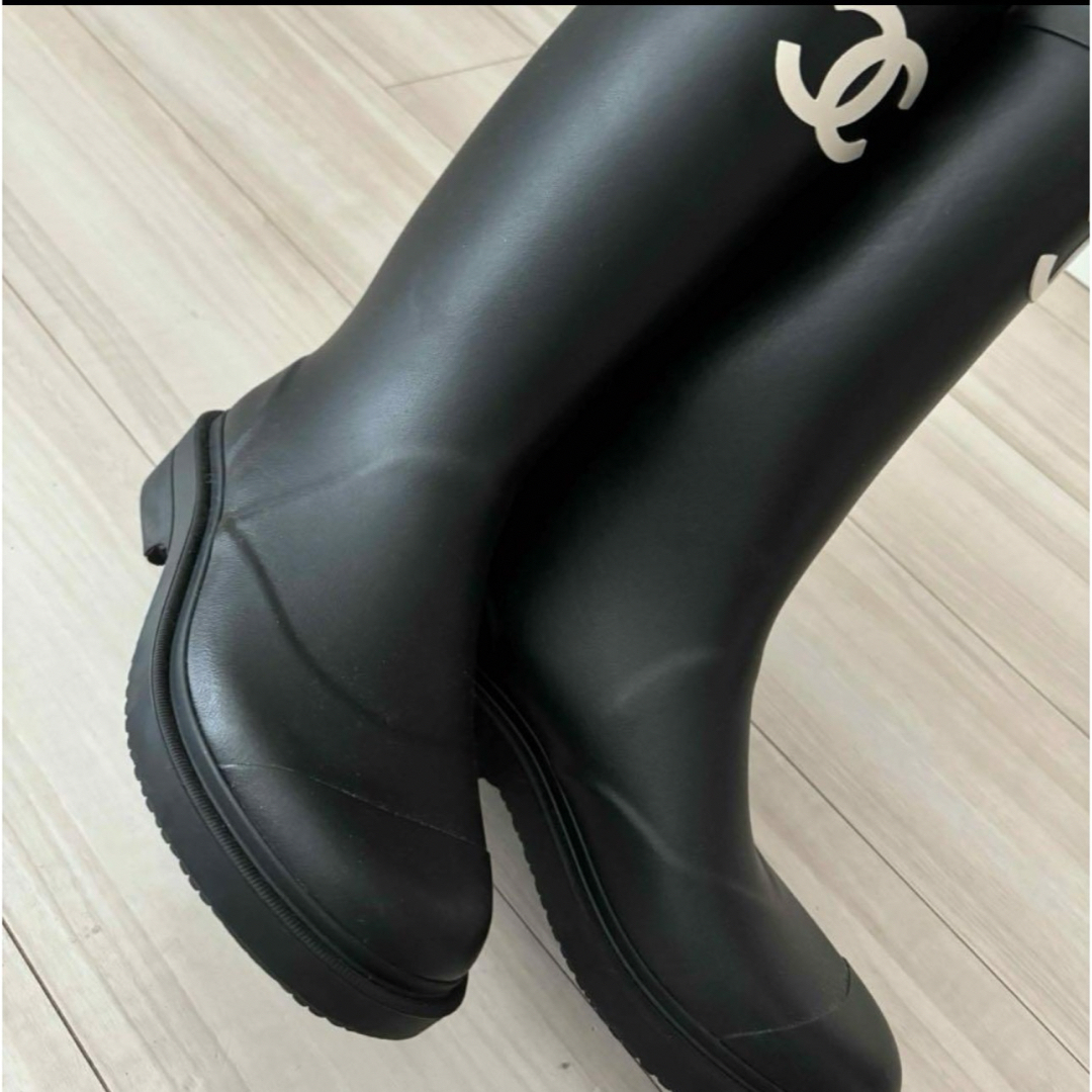 CHANEL - CHANEL レインブーツ ブラック 38の通販 by koko CHANEL - CHANEL レインブーツ ブラック 38の通販 by koko