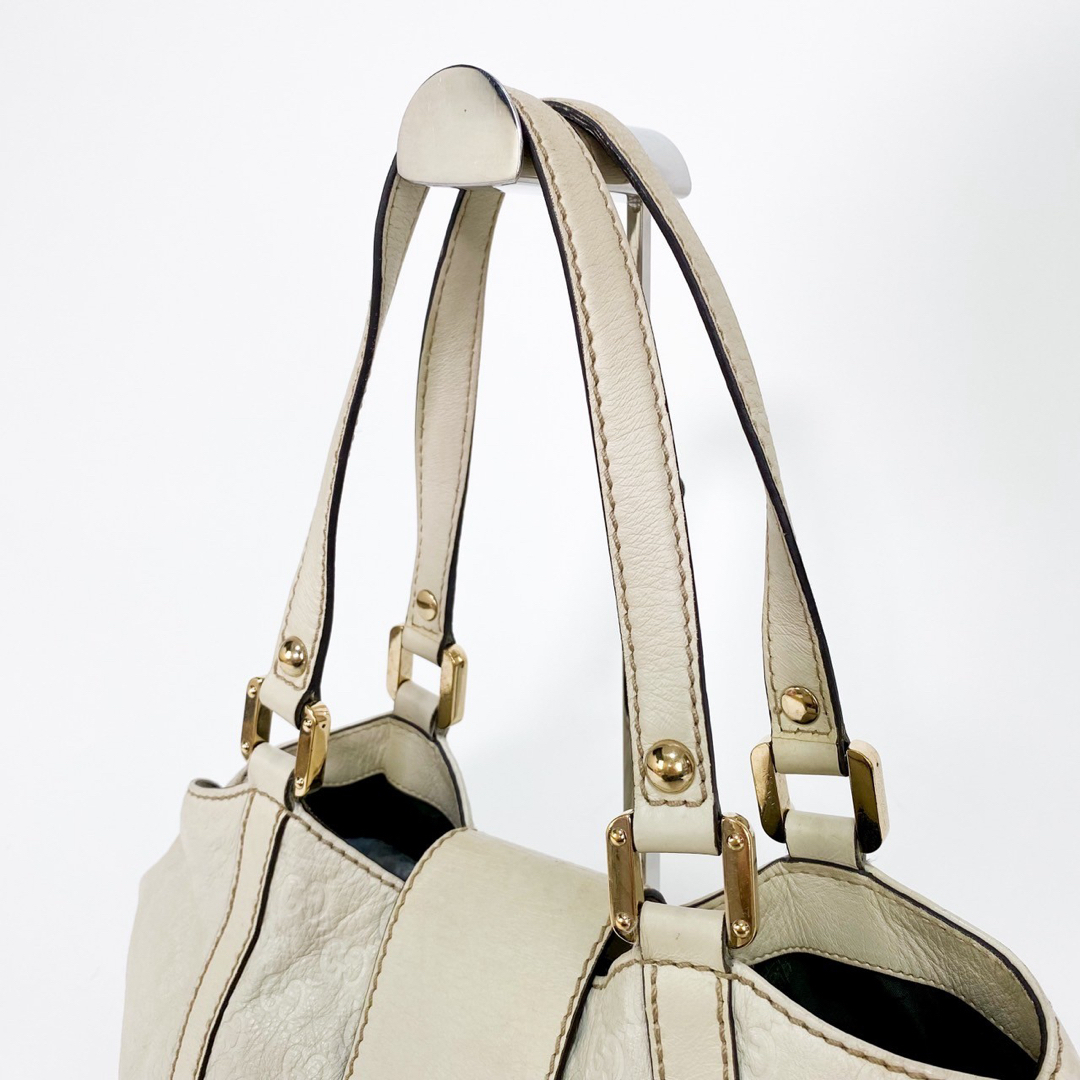 GUCCI グッチシマ トートバッグ レザー アイボリー 211937 GUCCI グッチシマ トートバッグ レザー アイボリー 211937