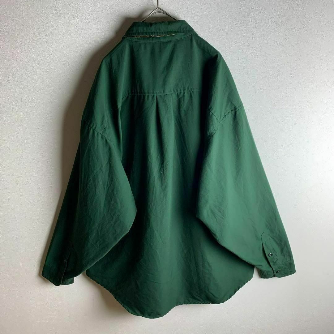 VINTAGE - 【ネクタイシャツ グリーン 緑 ペイズリー柄 レトロ VINTAGE - 【ネクタイシャツ グリーン 緑 ペイズリー柄 レトロ