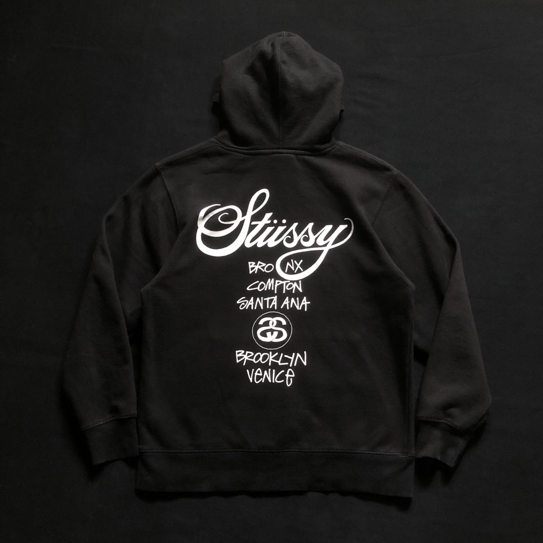 STUSSY - 激レア 黒タグ old stussy パーカー フーディー 両面 STUSSY - 激レア 黒タグ old stussy パーカー フーディー 両面