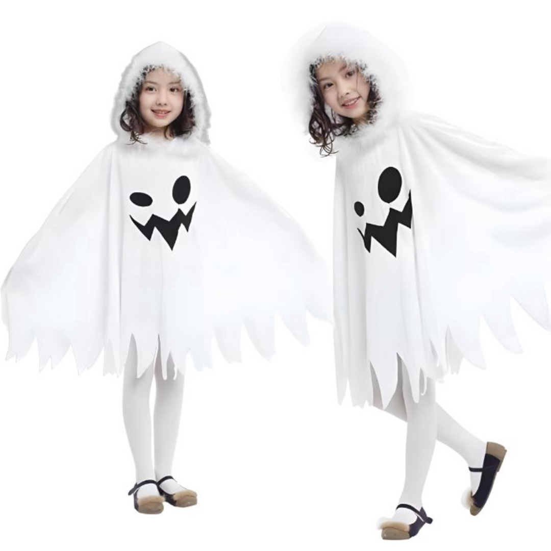 子ども フード付き おばけポンチョ Mサイズ ハロウィン 仮装 子ども フード付き おばけポンチョ Mサイズ ハロウィン 仮装