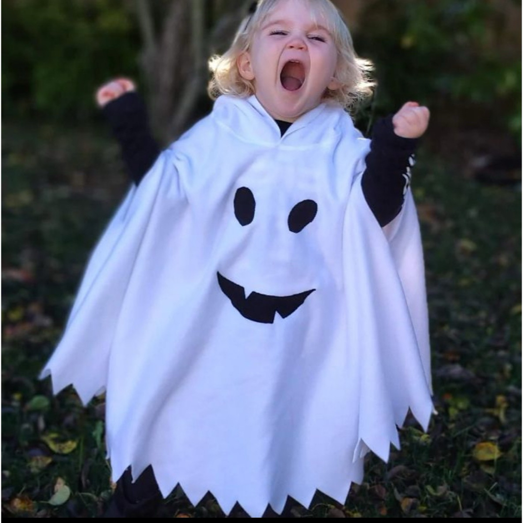 子ども フード付き おばけポンチョ Mサイズ ハロウィン 仮装 子ども フード付き おばけポンチョ Mサイズ ハロウィン 仮装
