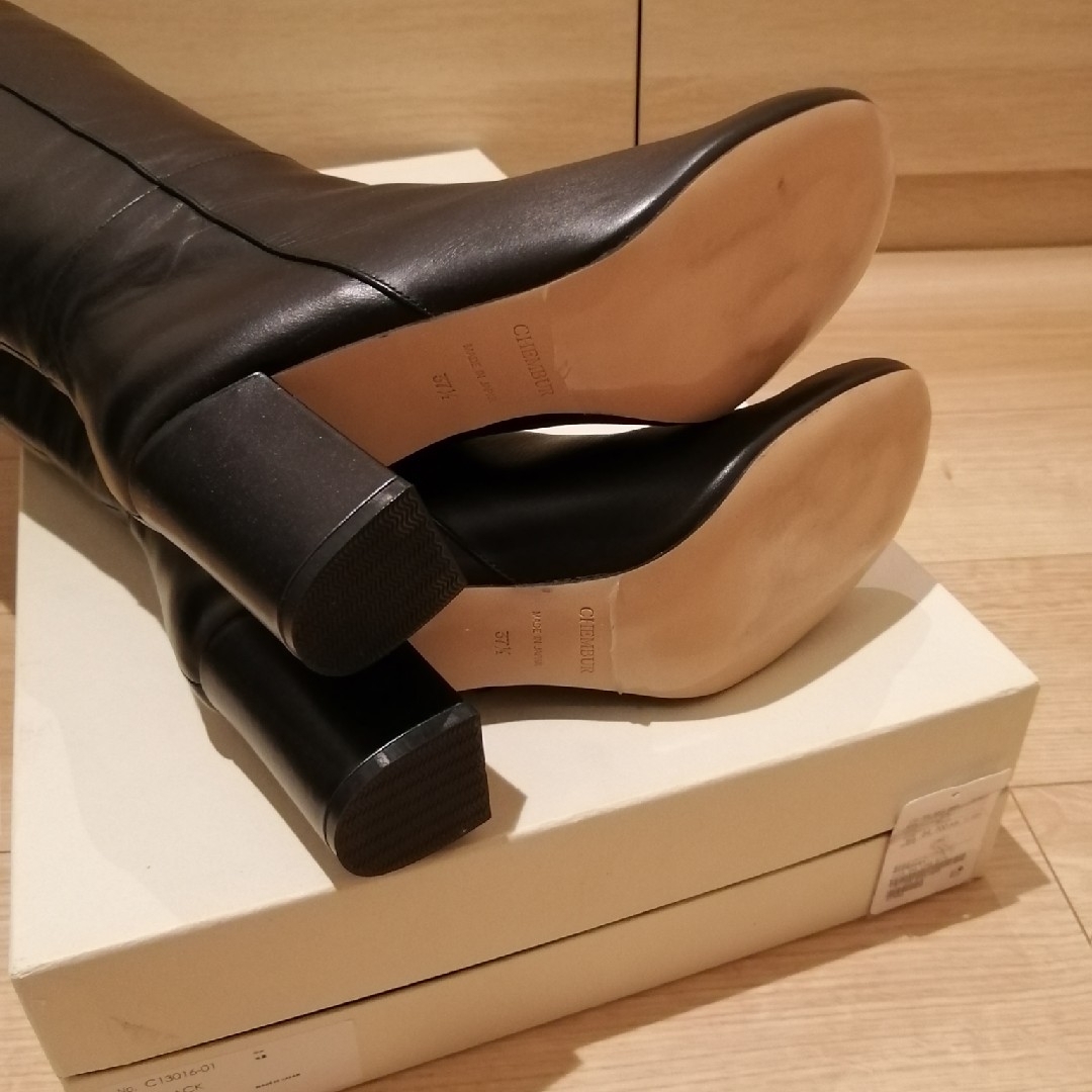 定価¥84,700】CHEMBUR チェンバー ラウンドロングブーツ 本革 黒 定価¥84,700】CHEMBUR チェンバー ラウンドロングブーツ 本革 黒
