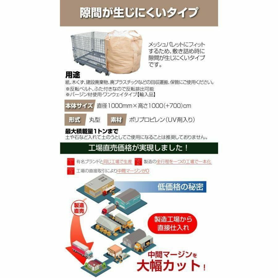 トン袋 フレコンバッグ 50枚 土のう袋 土 コンテナバック トン袋 フレコンバッグ 50枚 土のう袋 土 コンテナバック