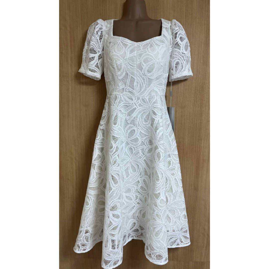 24006*GINZA COUTURE*フェミニン総レースミディアムドレスwhM 24006*GINZA COUTURE*フェミニン総レースミディアムドレスwhM