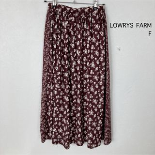 ローリーズファーム(LOWRYS FARM)のLOWRYS FARM 前後 柄違い 小花柄 ロングスカート サイズF(ロングスカート)