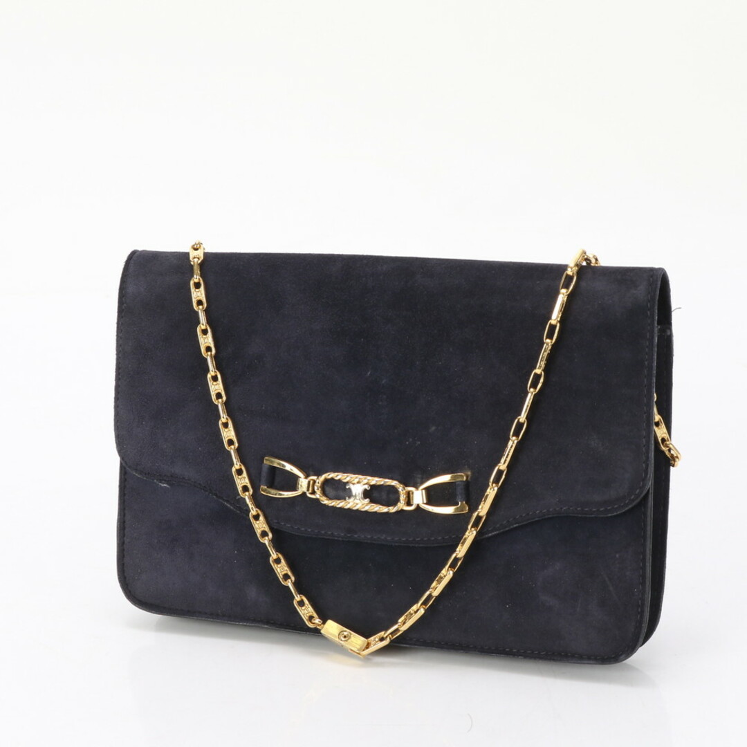 CELINE トリオンフレザーチェーンショルダーバッグ CELINE - ヴィンテージ セリーヌ ゴールド チェーン トリオンフ