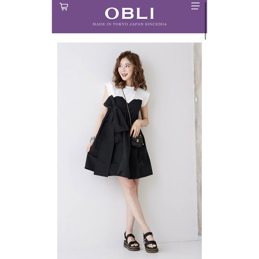 OBLI - OBLI オブリ　リボングログランドッキングワンピース　完売　新品