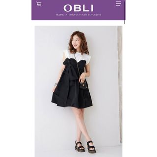 OBLI - OBLI オブリ リボングログランドッキングワンピース 完売 OBLI - OBLI オブリ リボングログランドッキングワンピース 完売