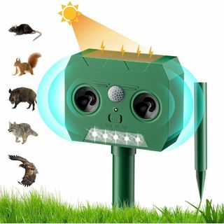 動物撃退器 害獣撃退 猫避け 鳥避け ソーラー充電 超音波 赤外線センサー(シングルベッド)