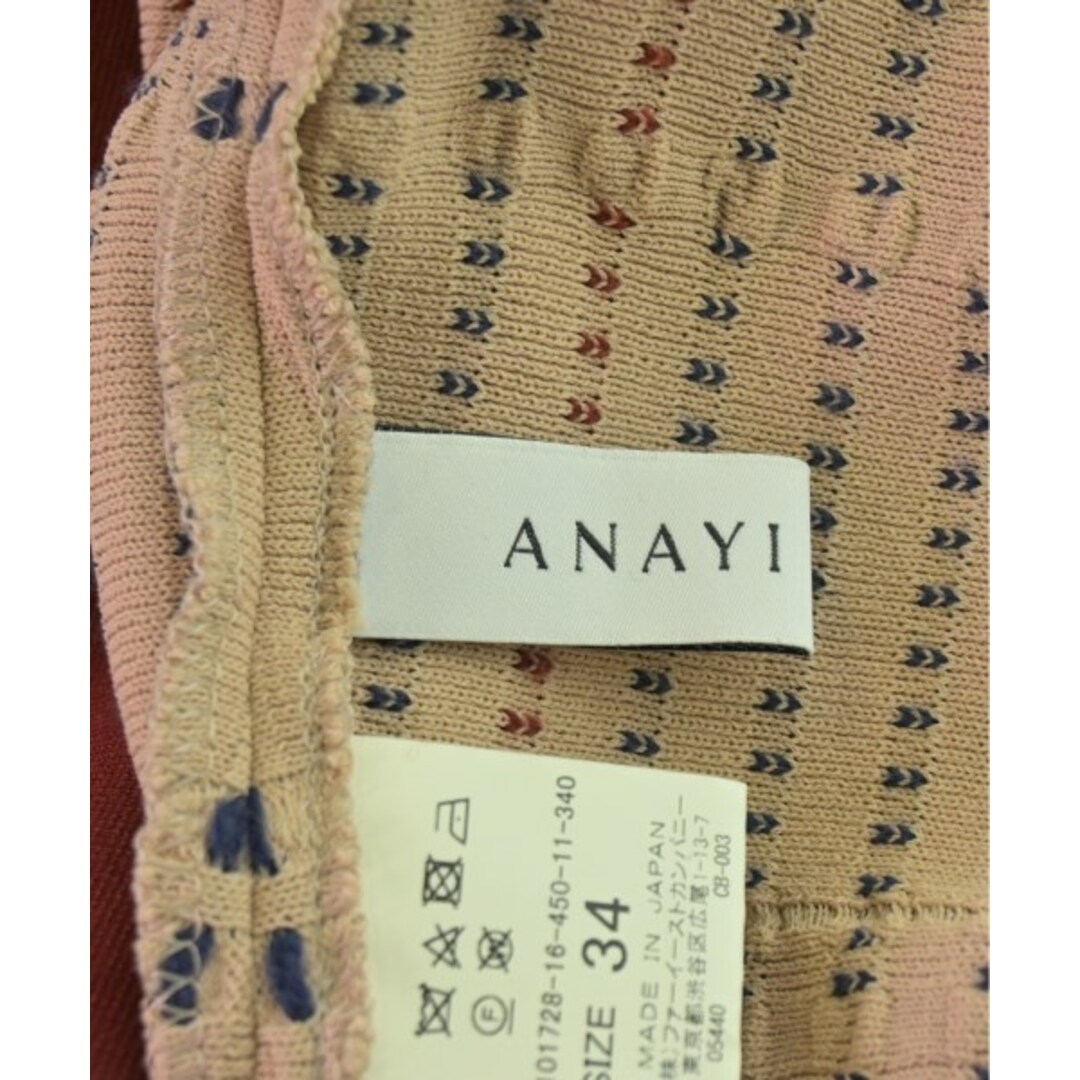 ANAYI - ANAYI アナイ ワンピース 34(XS位) ピンクベージュx赤等 ANAYI - ANAYI アナイ ワンピース 34(XS位) ピンクベージュx赤等