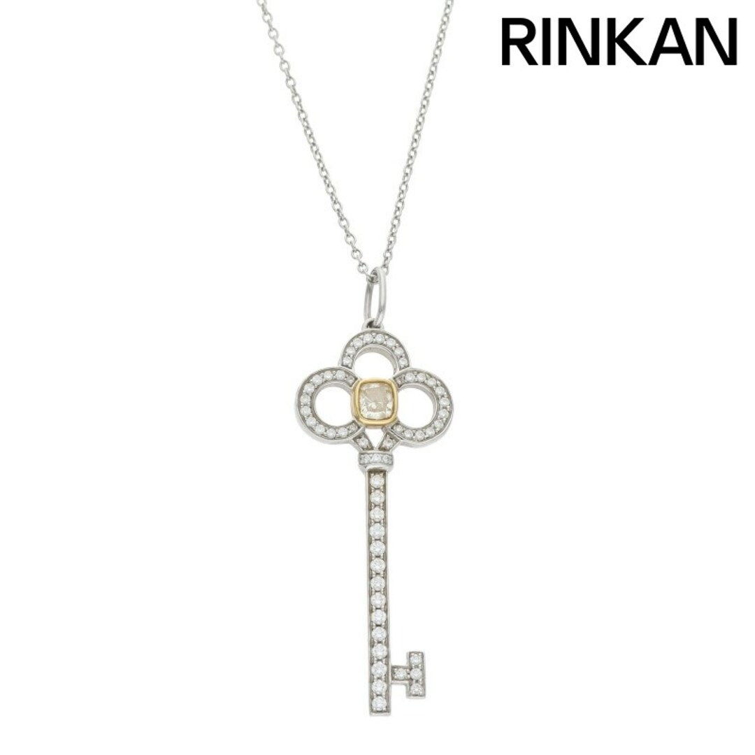 Tiffany & Co. - ティファニー  クラウンキー PT950×K18ダイヤモンドネックレス レディース