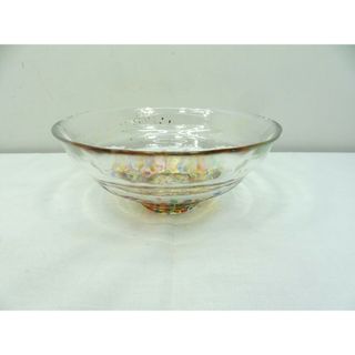 ツガルビイドロ(津軽びいどろ)のs24g-1110k【中古】津軽びいどろ　HANABI　はなび　金彩ガラス椀　サラダボウル　食器　中鉢　本体のみ(食器)