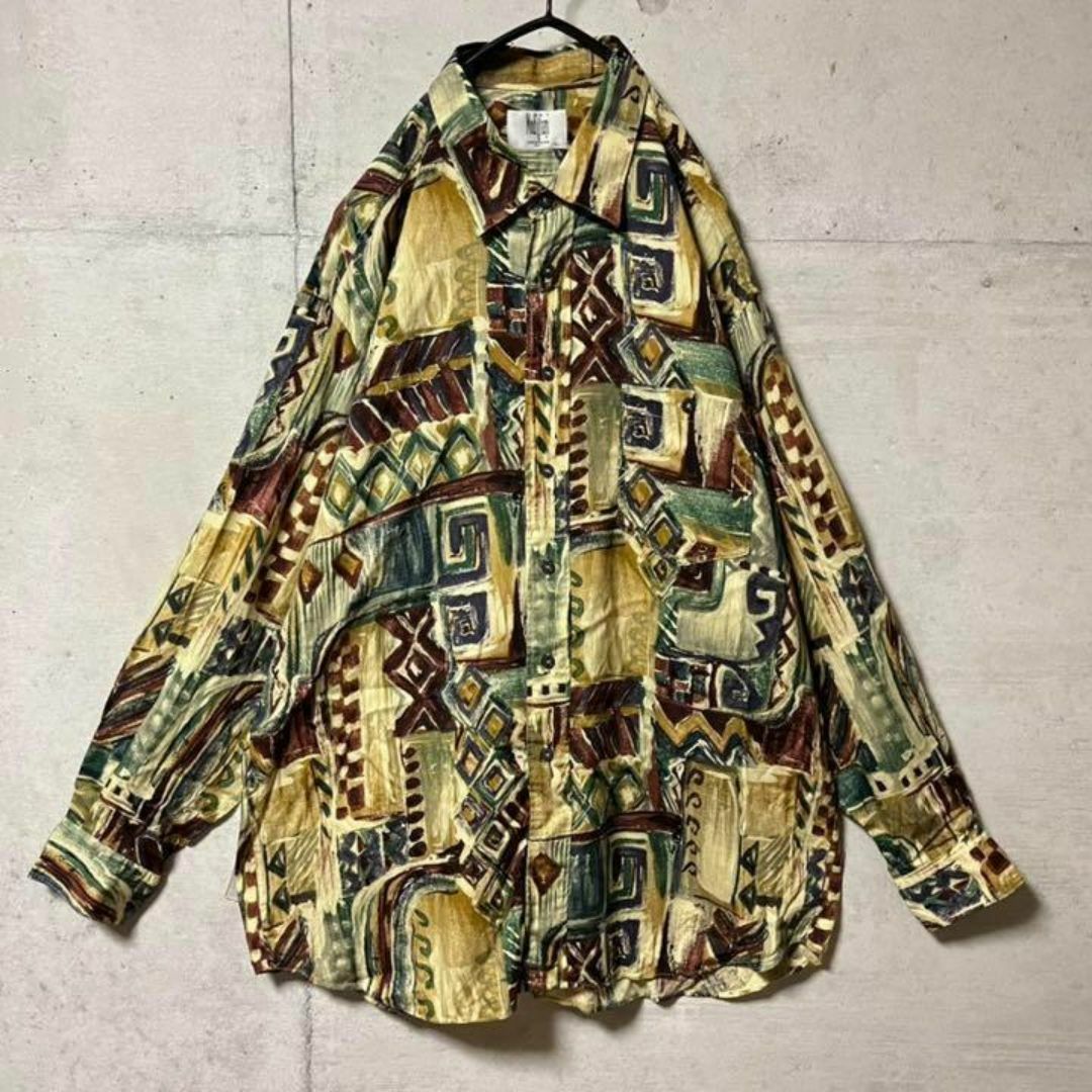 VINTAGE - No.406 VINTAGE ヴィンテージ 古着 総柄シャツ 長袖 VINTAGE - No.406 VINTAGE ヴィンテージ 古着 総柄シャツ 長袖