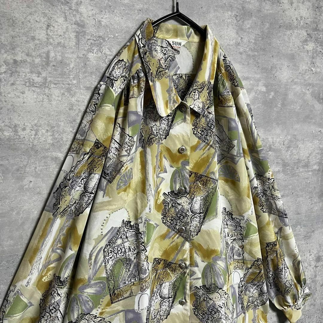 VINTAGE - No.1553 VINTAGE ヴィンテージ 古着 総柄シャツ VINTAGE - No.1553 VINTAGE ヴィンテージ 古着 総柄シャツ