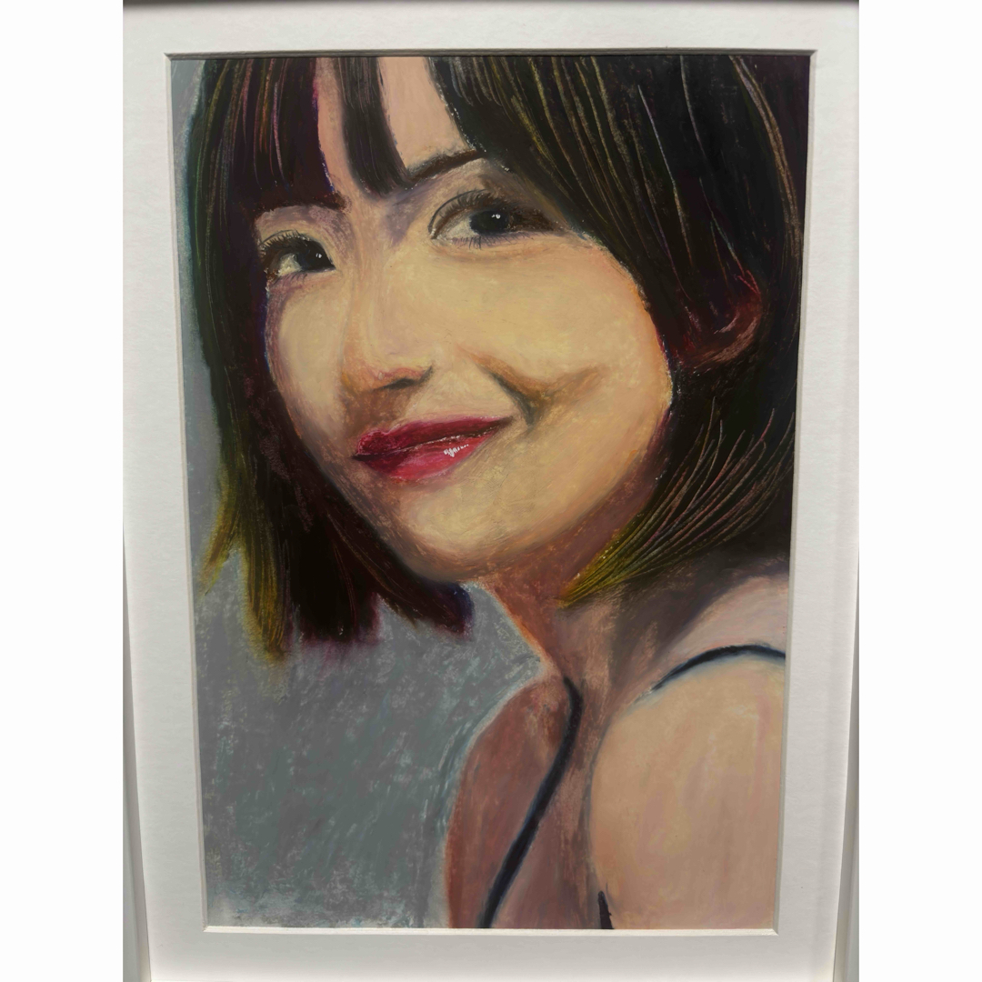 美人画#7(クレヨン画)(額無し) 絵画 アート 肉筆 A4サイズ エンタメ/ホビーの美術品/アンティーク(絵画/タペストリー)の商品写真